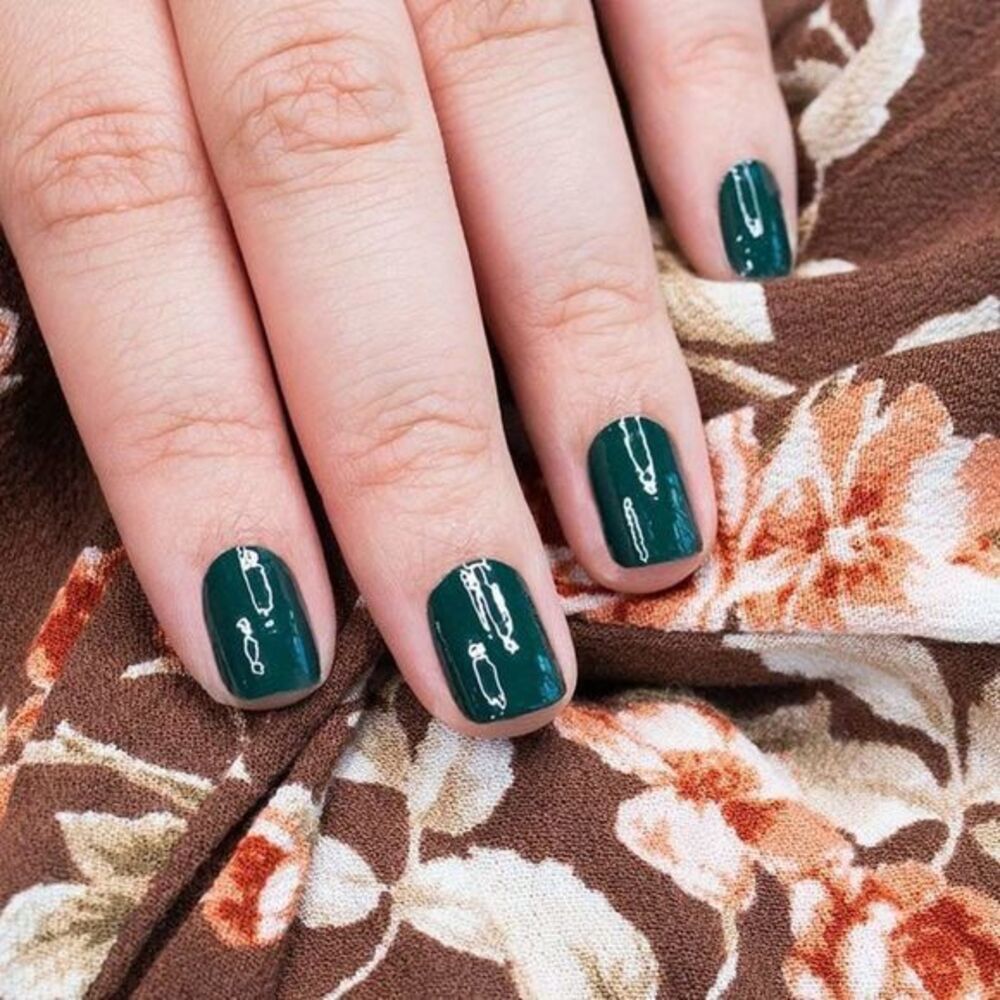 Color Street | Wood You Rather, deep hunter green creme finish nail strips